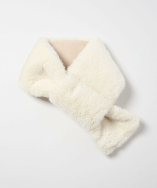 仿皮草正反兩用圍巾