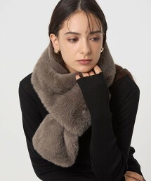 仿皮草正反兩用圍巾