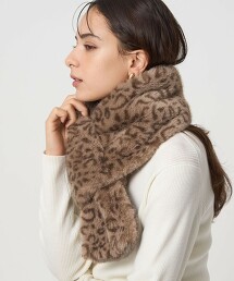 仿皮草正反兩用圍巾