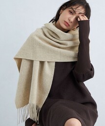 羊毛素色圍巾
