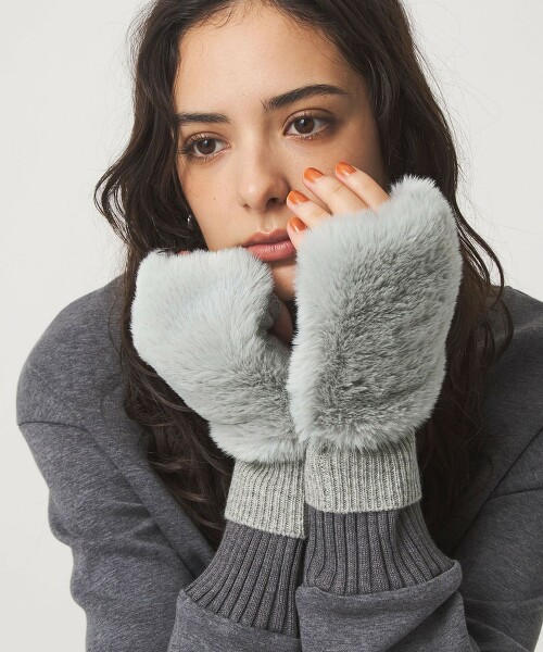 ＜VINCENT PRADIER＞仿皮草手套