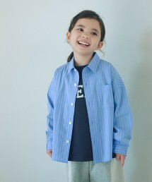 防潑水條紋襯衫 100cm-130cm