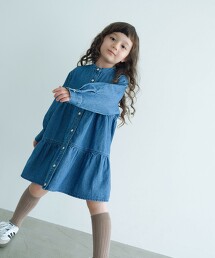 牛仔長版蛋糕洋裝 100cm-160cm