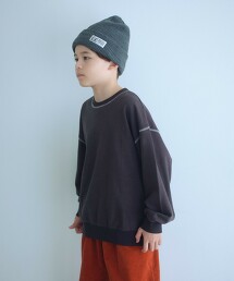 毛圈布配色壓線上衣 100cm-160cm