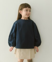 毛圈布×輕薄蕾絲上衣 100cm-130cm