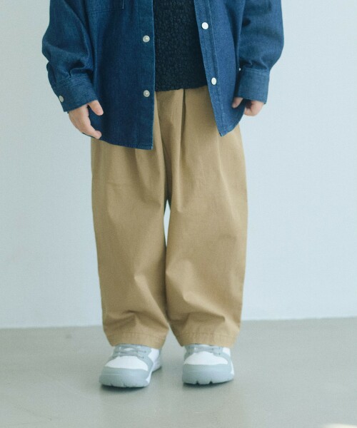 輕量斜紋雙打褶長褲 / 童裝 100cm-130cm