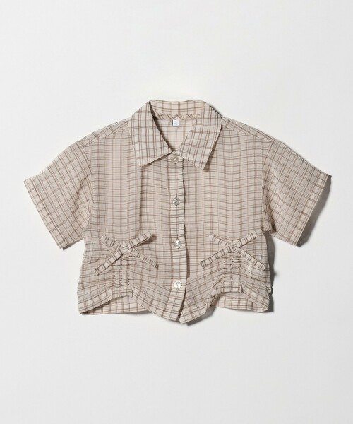 透膚格紋襯衫 100cm-130cm