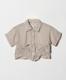 透膚格紋襯衫 100cm-130cm