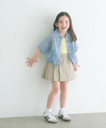 透膚格紋襯衫 100cm-130cm