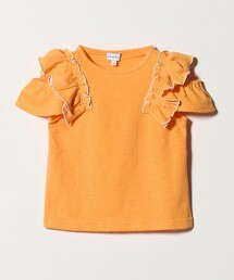 肩開衩褶邊T恤 100cm-130cm