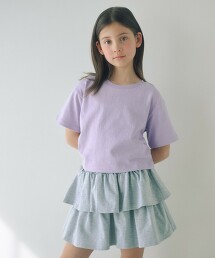 側邊抓皺短版T恤 100cm-160cm