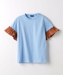 TJ 素色 褶邊袖 T恤 100cm-130cm