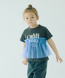 薄紗拼接T恤 100cm-160cm