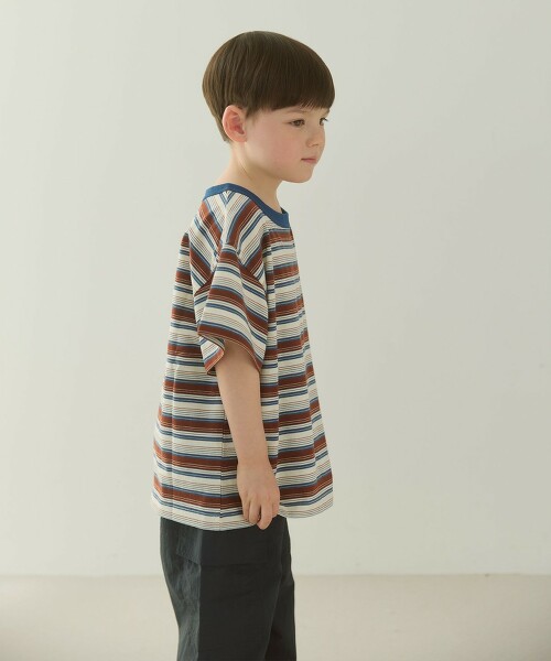 橫條紋寬鬆T恤 100cm-160cm