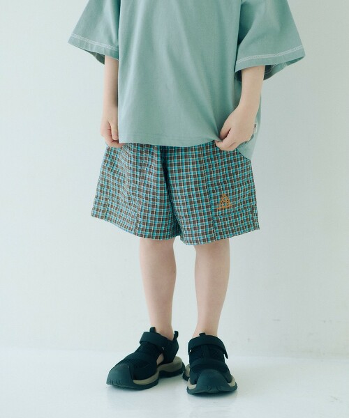 格紋大口袋短褲 100cm-130cm