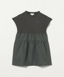 天竺×異材質拼接印花洋裝 100cm-130cm