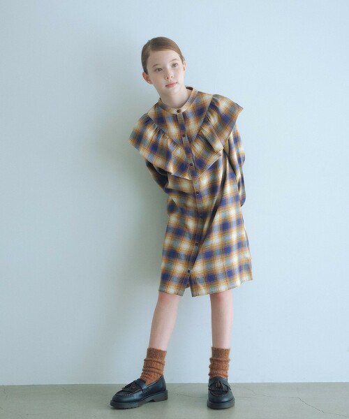 漸層格紋洋裝  100cm-160cm