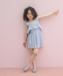 【預購】小碎花圖案連身泳衣 100cm-130cm