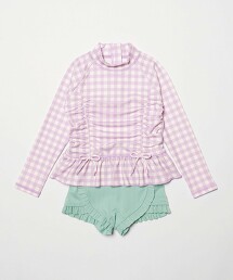 【預購】小方格抽摺設計防曬水母衣套組 100cm-130cm