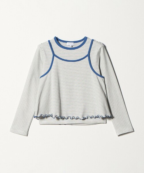 橫條紋T恤＋吊帶背心套組 140cm-160cm