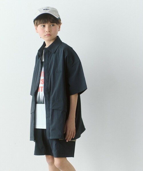 【特別訂製】＜WILD THINGS＞短袖拉鍊襯衫 140cm-160cm