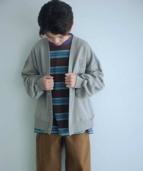 【特別訂製】＜UNIVERSAL OVERALL＞V領毛圈布開襟衫 140cm-160cm