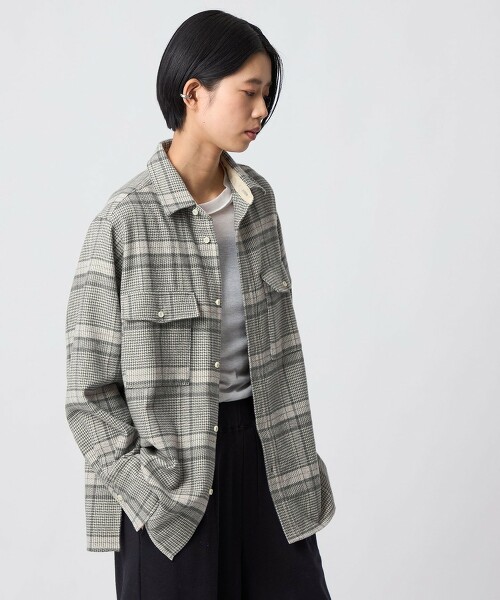 ＜CITEN＞法蘭絨格紋襯衫