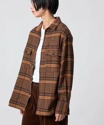 ＜CITEN＞法蘭絨格紋襯衫
