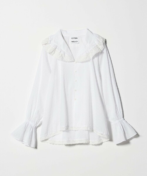 ＜CITEN＞蕾絲荷葉邊罩衫