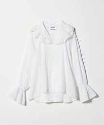 ＜CITEN＞蕾絲荷葉邊罩衫