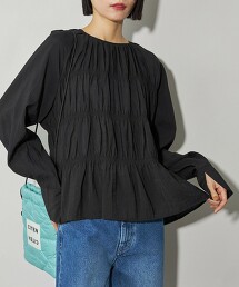 ＜CITEN＞縮褶蛋糕罩衫