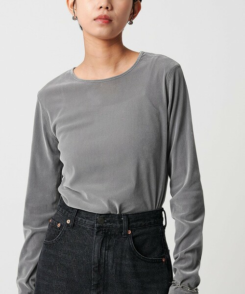 ＜CITEN＞透膚植絨印花上衣