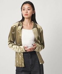 ＜CITEN＞天鵝絨刺繡剪織襯衫