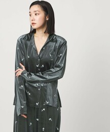 ＜CITEN＞天鵝絨刺繡剪織襯衫