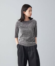 ＜CITEN＞透膚 植绒 半袖 上衣