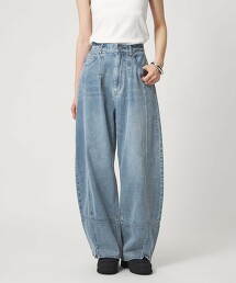 ＜CITEN＞牛仔輕便弧形剪裁長褲