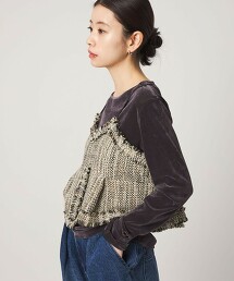 ＜CITEN＞毛尼荷葉邊馬甲 生成色
