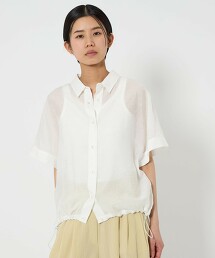 ＜CITEN＞下擺抽繩短袖襯衫