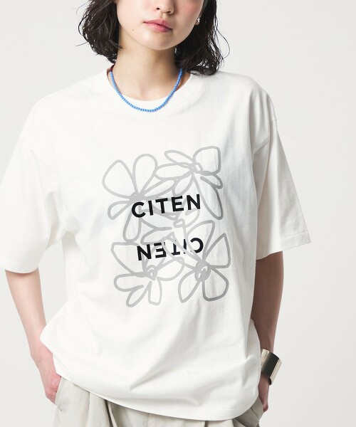 ＜CITEN＞LOGO花朵T恤