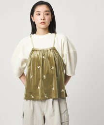 ＜CITEN＞天鵝絨刺繡剪織吊帶背心