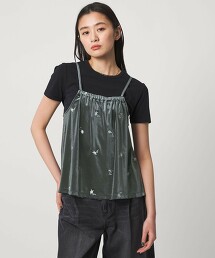 ＜CITEN＞天鵝絨刺繡剪織吊帶背心