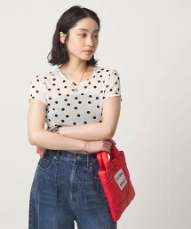 ＜CITEN＞透膚點點蓋袖上衣