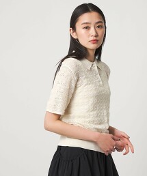 ＜CITEN＞蕾絲POLO針織