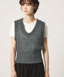 ＜CITEN＞透膚馬海毛風針織背心
