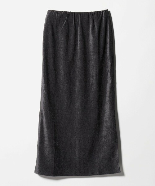 ＜CITEN＞仿天鵝絨剪裁窄裙