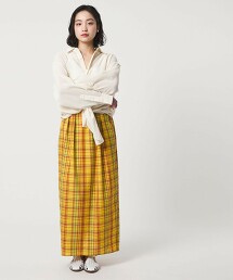 ＜CITEN＞馬德拉斯格紋長裙