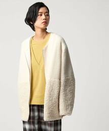 ＜CITEN＞毛絨刷毛拼接輕盈短外套