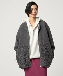 ＜CITEN＞毛絨刷毛拼接輕盈短外套