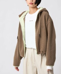 ＜CITEN＞LOGO毛絨刷毛短外套