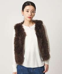 ＜CITEN＞刷毛仿皮草背心